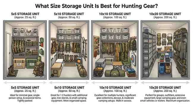 What Size Storage Unit Is Best for Hunting Gear?