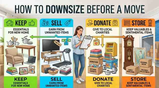 How to Downsize Before a Move | Keep, Sell or Store