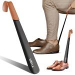 Long Handled Metal Shoe Horn with Leather Strap (42cm)